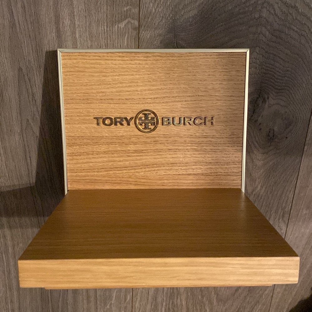 Tory Burch Natural Wood Logo Box (Light Brown)